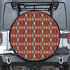 Native American Geometric Pattern Print Leather Spare Tire Cover