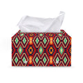 Native American Geometric Pattern Print Leather Tissue Box Cover
