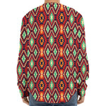 Native American Geometric Pattern Print Long Sleeve Baseball Jersey