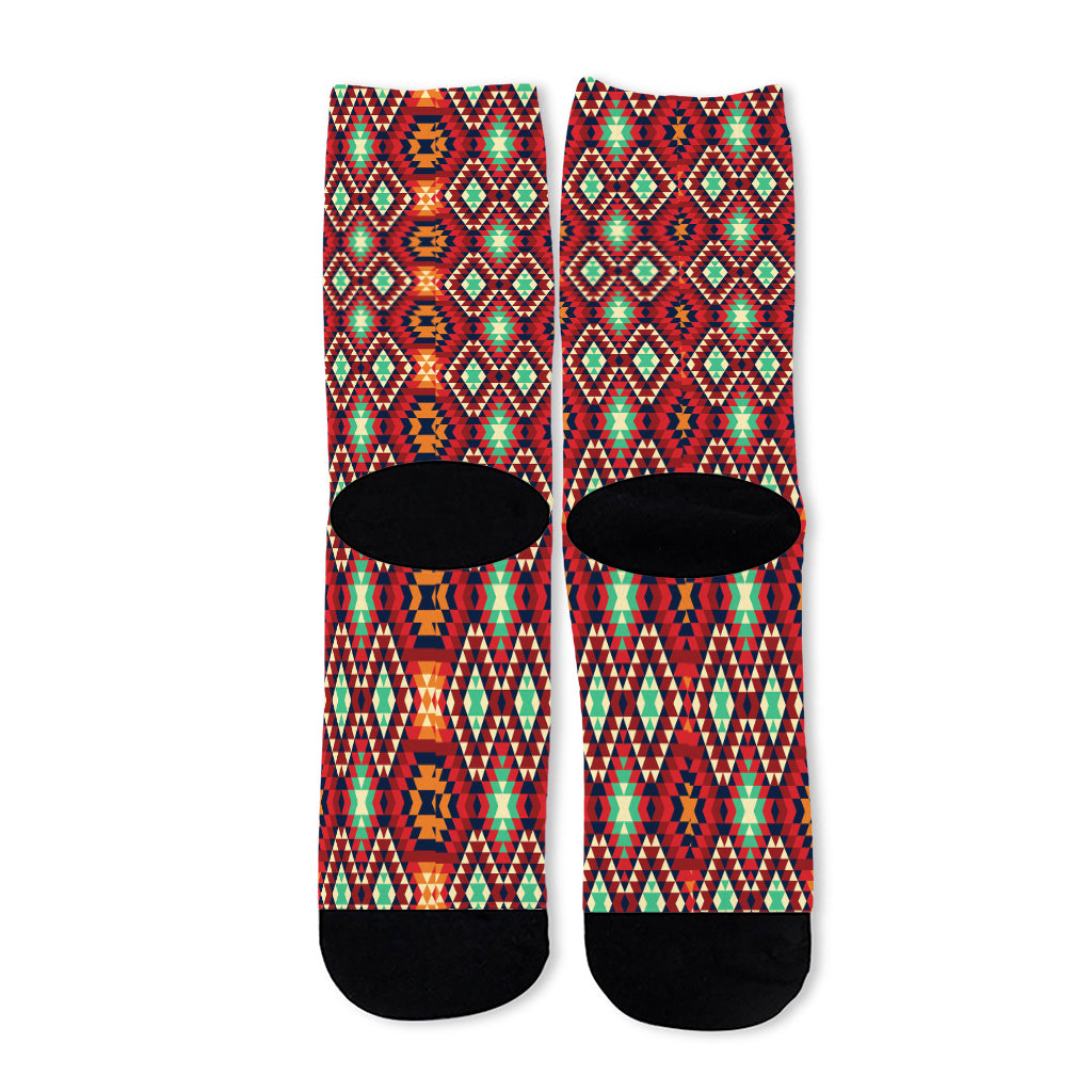 Native American Geometric Pattern Print Long Socks