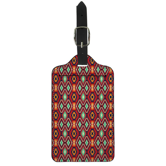 Native American Geometric Pattern Print Luggage Tag