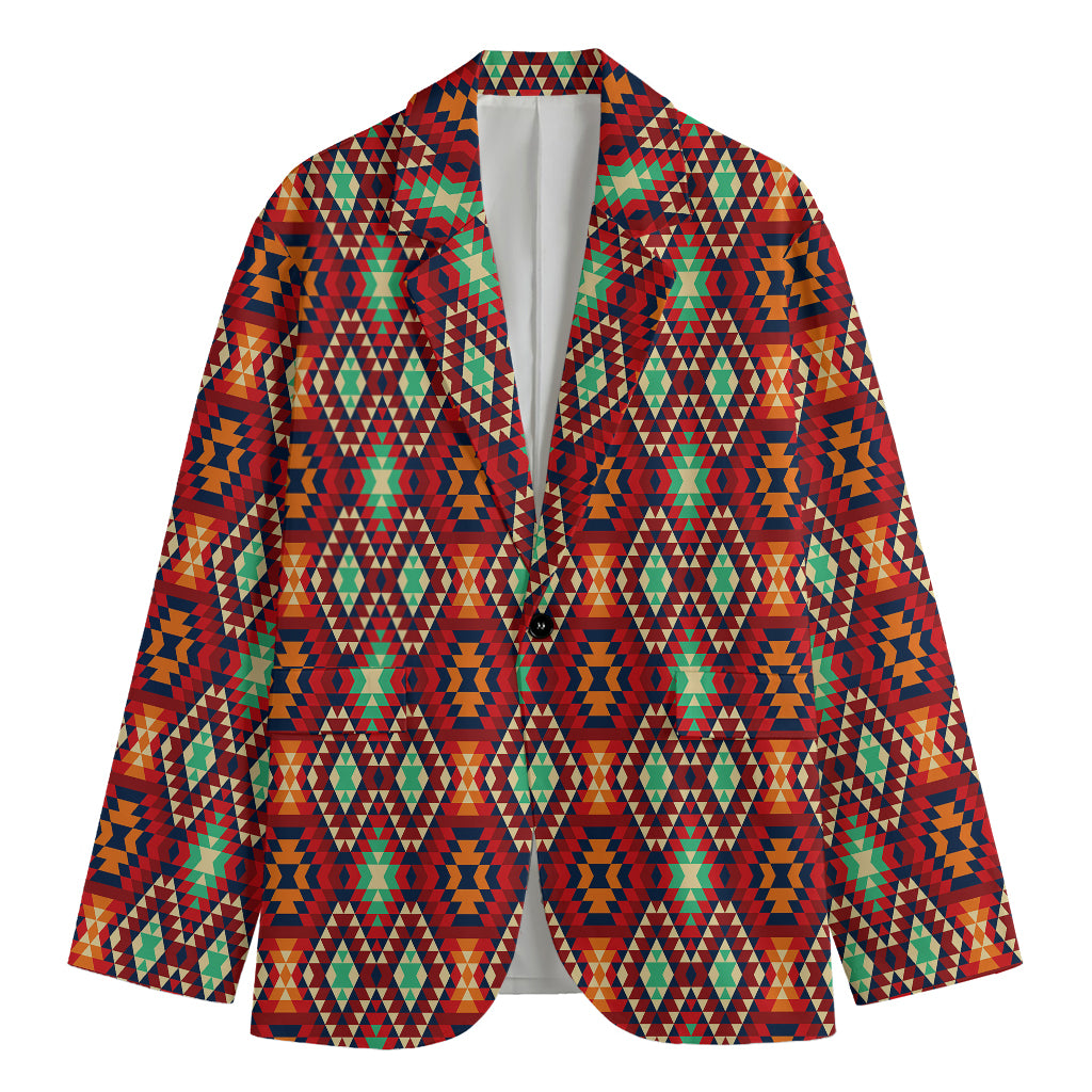 Native American Geometric Pattern Print Men's Blazer