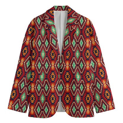 Native American Geometric Pattern Print Men's Blazer