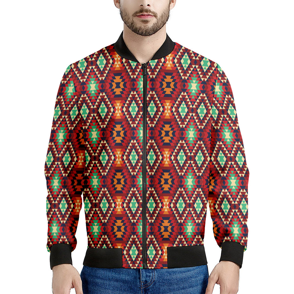 Native American Geometric Pattern Print Men's Bomber Jacket
