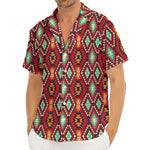 Native American Geometric Pattern Print Men's Deep V-Neck Shirt