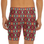 Native American Geometric Pattern Print Men's Long Boxer Briefs