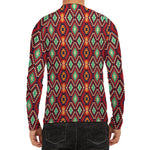 Native American Geometric Pattern Print Men's Long Sleeve Rash Guard