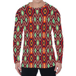 Native American Geometric Pattern Print Men's Long Sleeve T-Shirt
