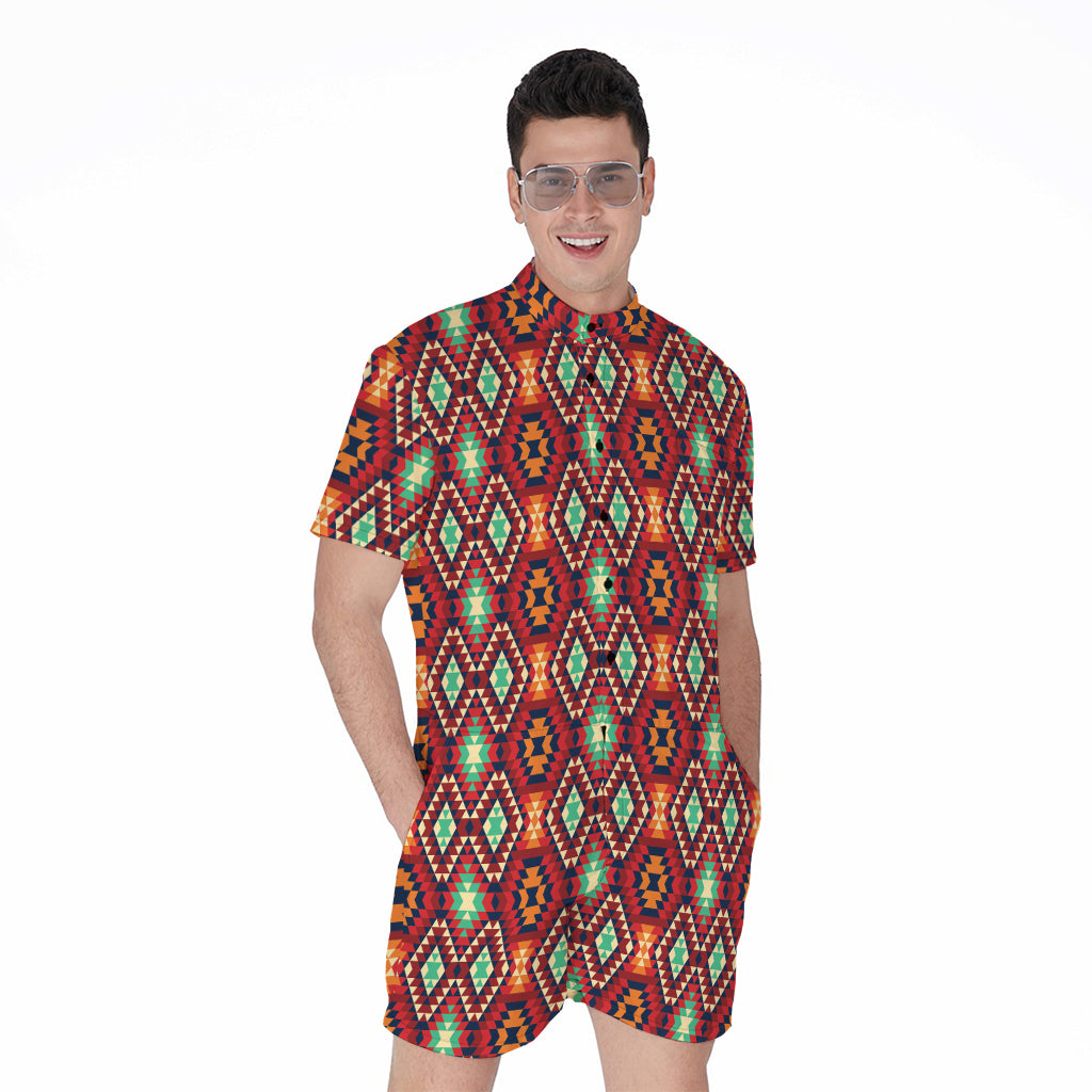 Native American Geometric Pattern Print Men's Rompers