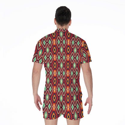 Native American Geometric Pattern Print Men's Rompers