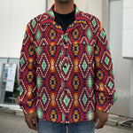 Native American Geometric Pattern Print Men's Shirt Jacket