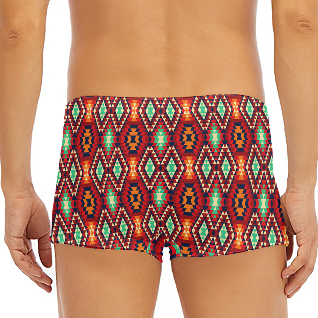Native American Geometric Pattern Print Men's Short Boxer Briefs