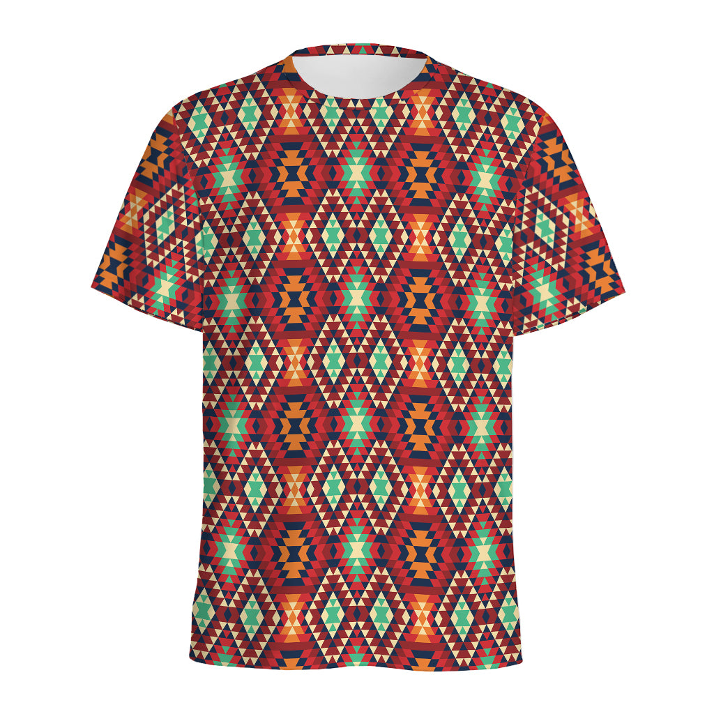 Native American Geometric Pattern Print Men's Sports T-Shirt