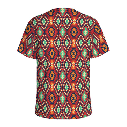 Native American Geometric Pattern Print Men's Sports T-Shirt
