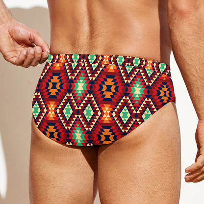Native American Geometric Pattern Print Men's Swim Briefs