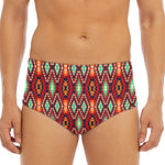 Native American Geometric Pattern Print Men's Triangle Swim Briefs