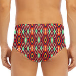 Native American Geometric Pattern Print Men's Triangle Swim Briefs