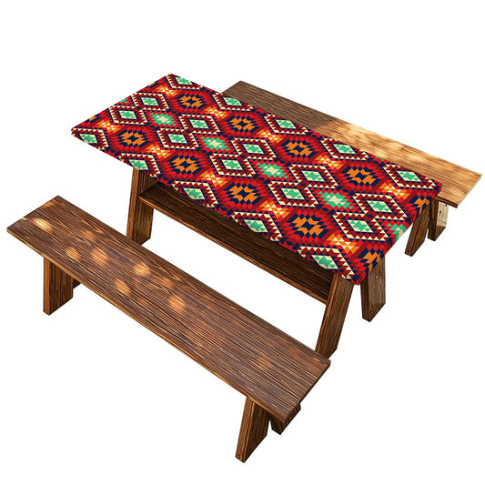 Native American Geometric Pattern Print Picnic Table Cover