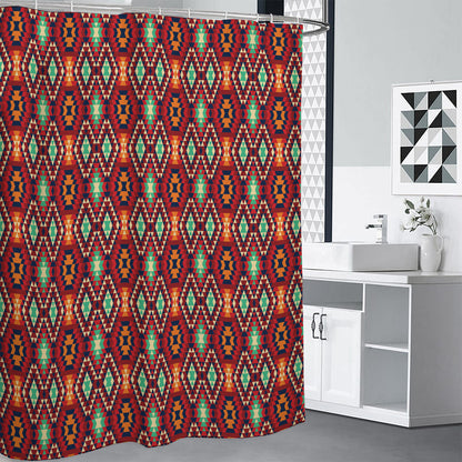 Native American Geometric Pattern Print Premium Shower Curtain