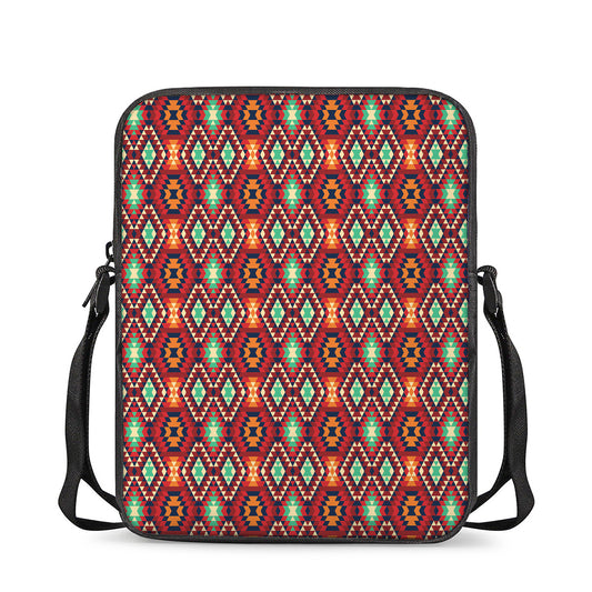 Native American Geometric Pattern Print Rectangular Crossbody Bag