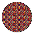 Native American Geometric Pattern Print Round Floor Mat