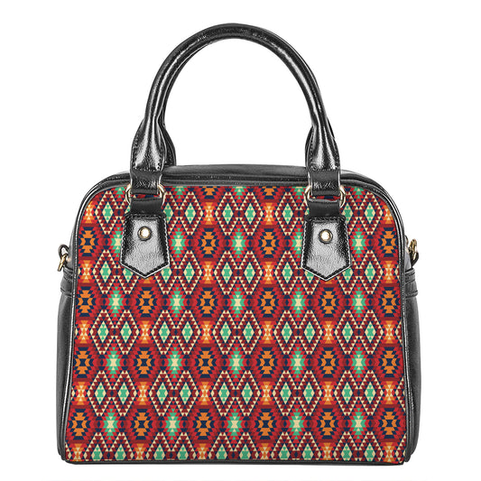 Native American Geometric Pattern Print Shoulder Handbag