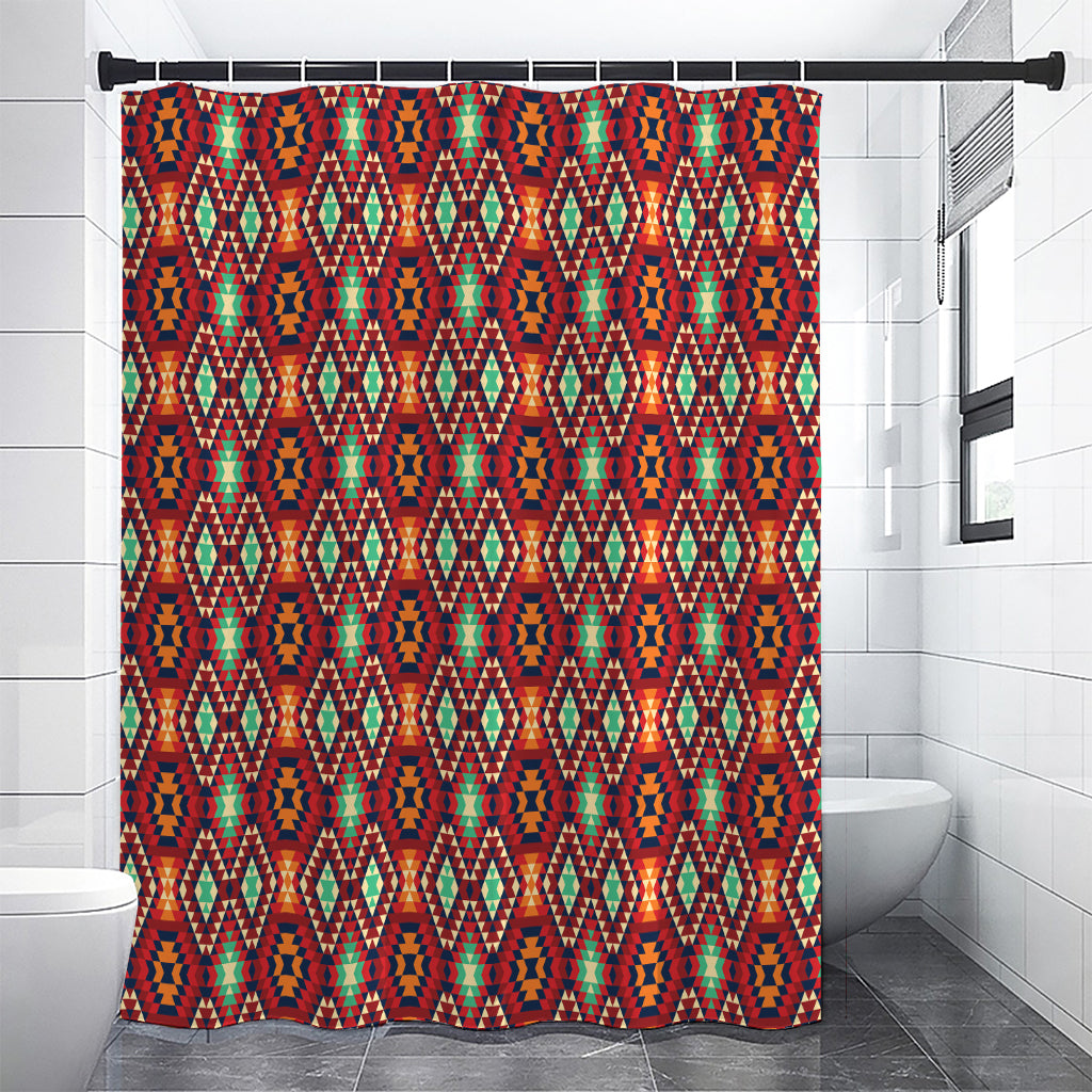 Native American Geometric Pattern Print Shower Curtain