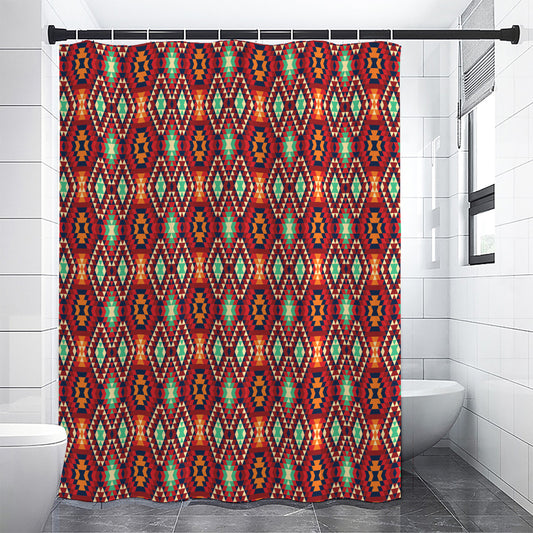 Native American Geometric Pattern Print Shower Curtain