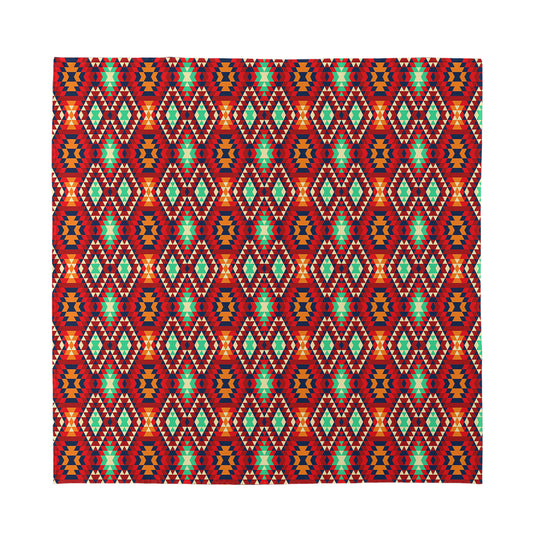 Native American Geometric Pattern Print Silk Bandana