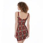 Native American Geometric Pattern Print Sleeveless Bodycon Dress
