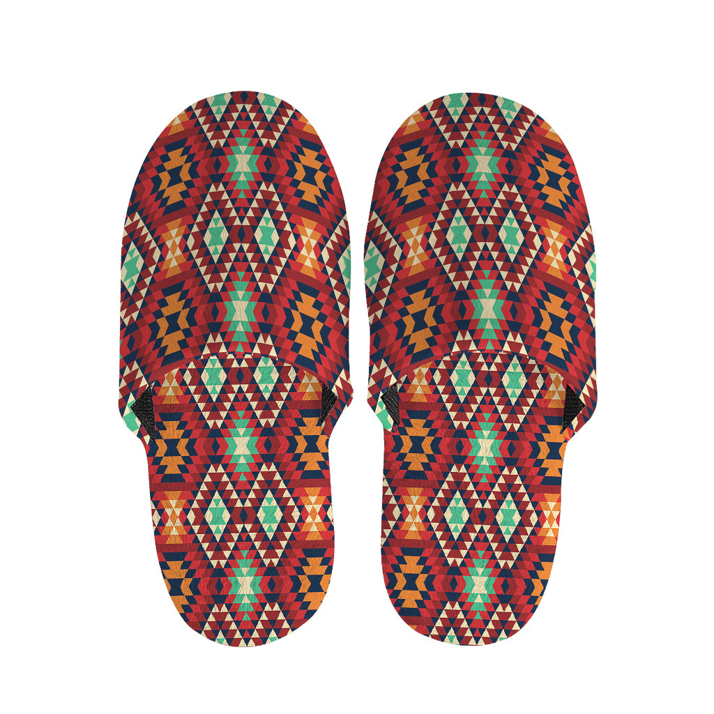 Native American Geometric Pattern Print Slippers