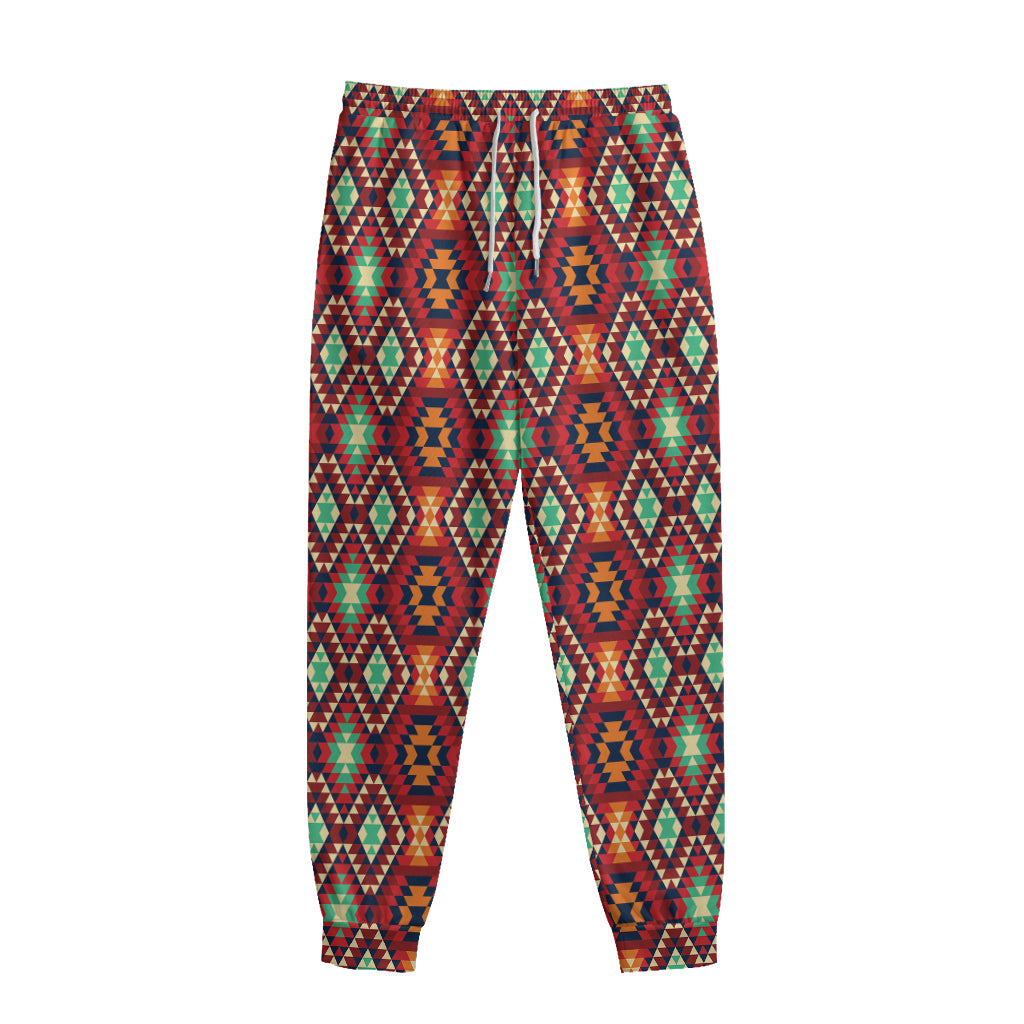 Native American Geometric Pattern Print Sweatpants