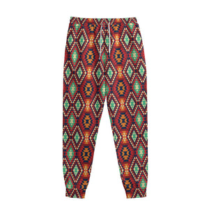 Native American Geometric Pattern Print Sweatpants