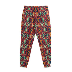 Native American Geometric Pattern Print Sweatpants