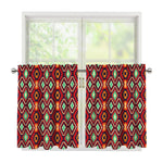 Native American Geometric Pattern Print Tier Curtains