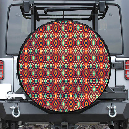 Native American Geometric Pattern Print Tire Cover