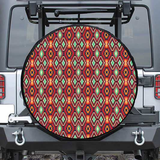 Native American Geometric Pattern Print Tire Cover