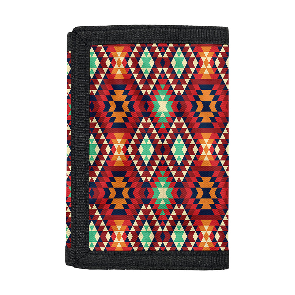 Native American Geometric Pattern Print Trifold Wallet