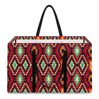 Native American Geometric Pattern Print Utility Tote Bag