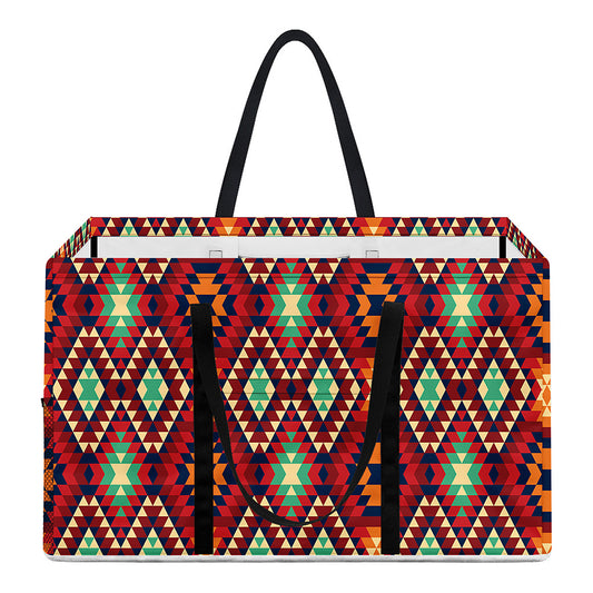 Native American Geometric Pattern Print Utility Tote Bag