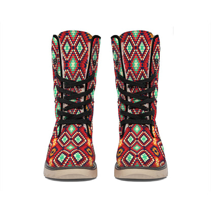 Native American Geometric Pattern Print Winter Boots