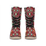 Native American Geometric Pattern Print Winter Boots