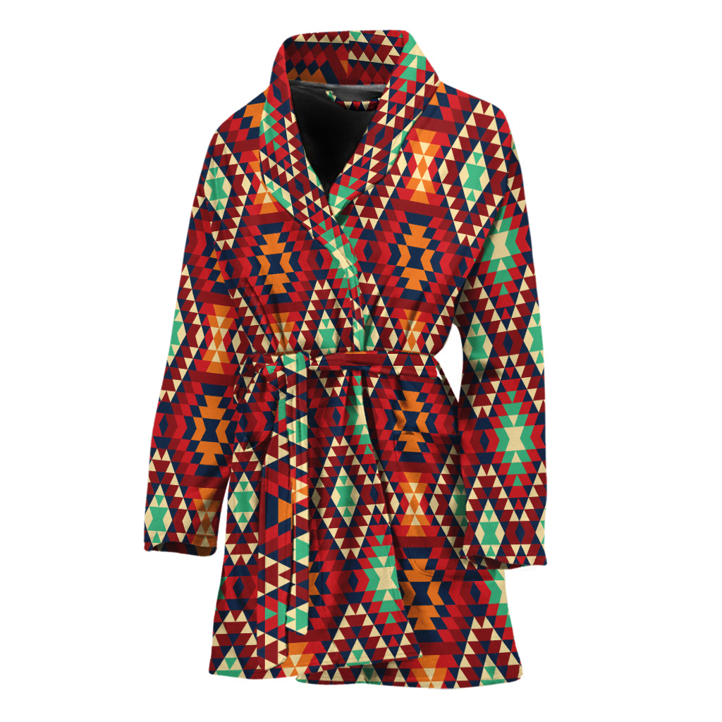 Native American Geometric Pattern Print Women's Bathrobe