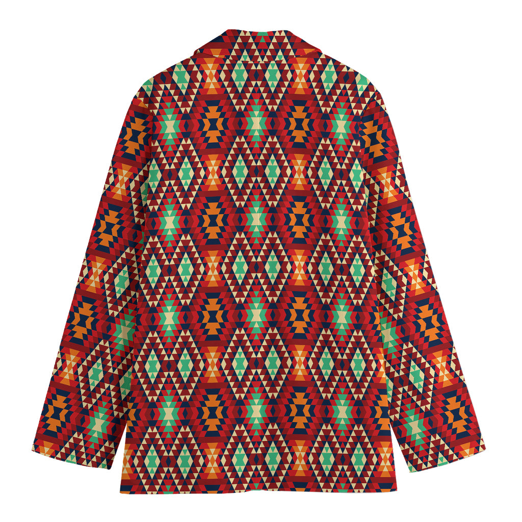 Native American Geometric Pattern Print Women's Blazer
