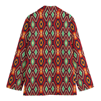 Native American Geometric Pattern Print Women's Blazer