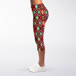 Native American Geometric Pattern Print Women's Capri Leggings