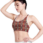Native American Geometric Pattern Print Women's Sports Bra