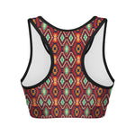 Native American Geometric Pattern Print Women's Sports Bra