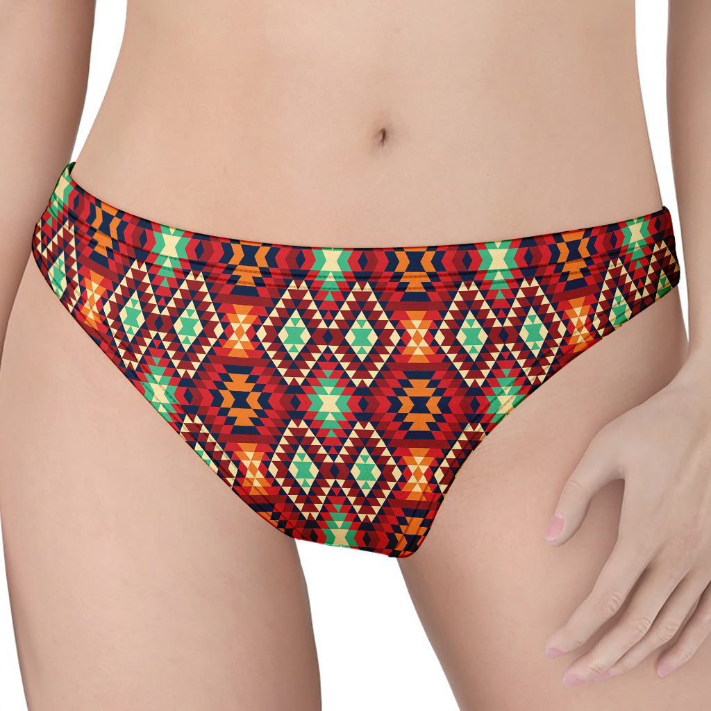 Native American Geometric Pattern Print Women's Thong