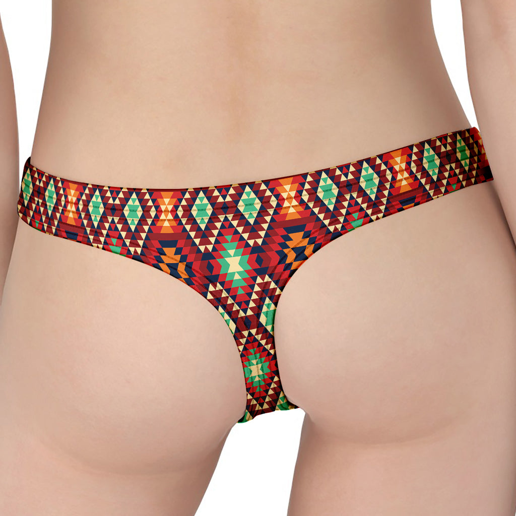 Native American Geometric Pattern Print Women's Thong
